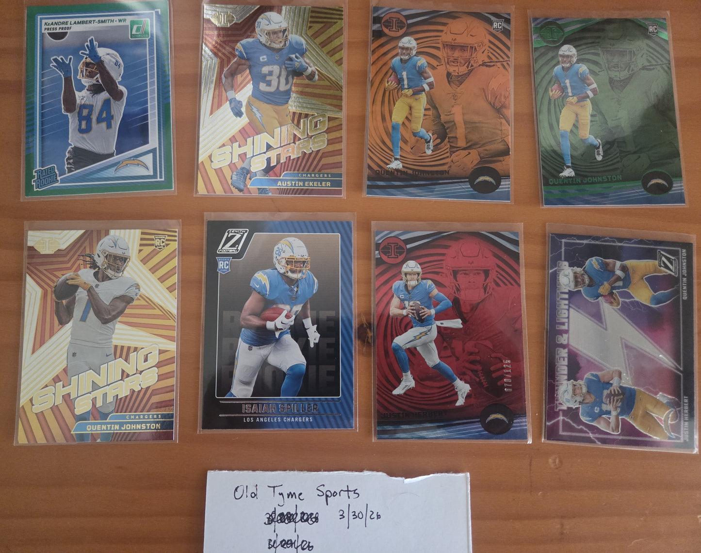 Los Angeles Chargers Card Lot