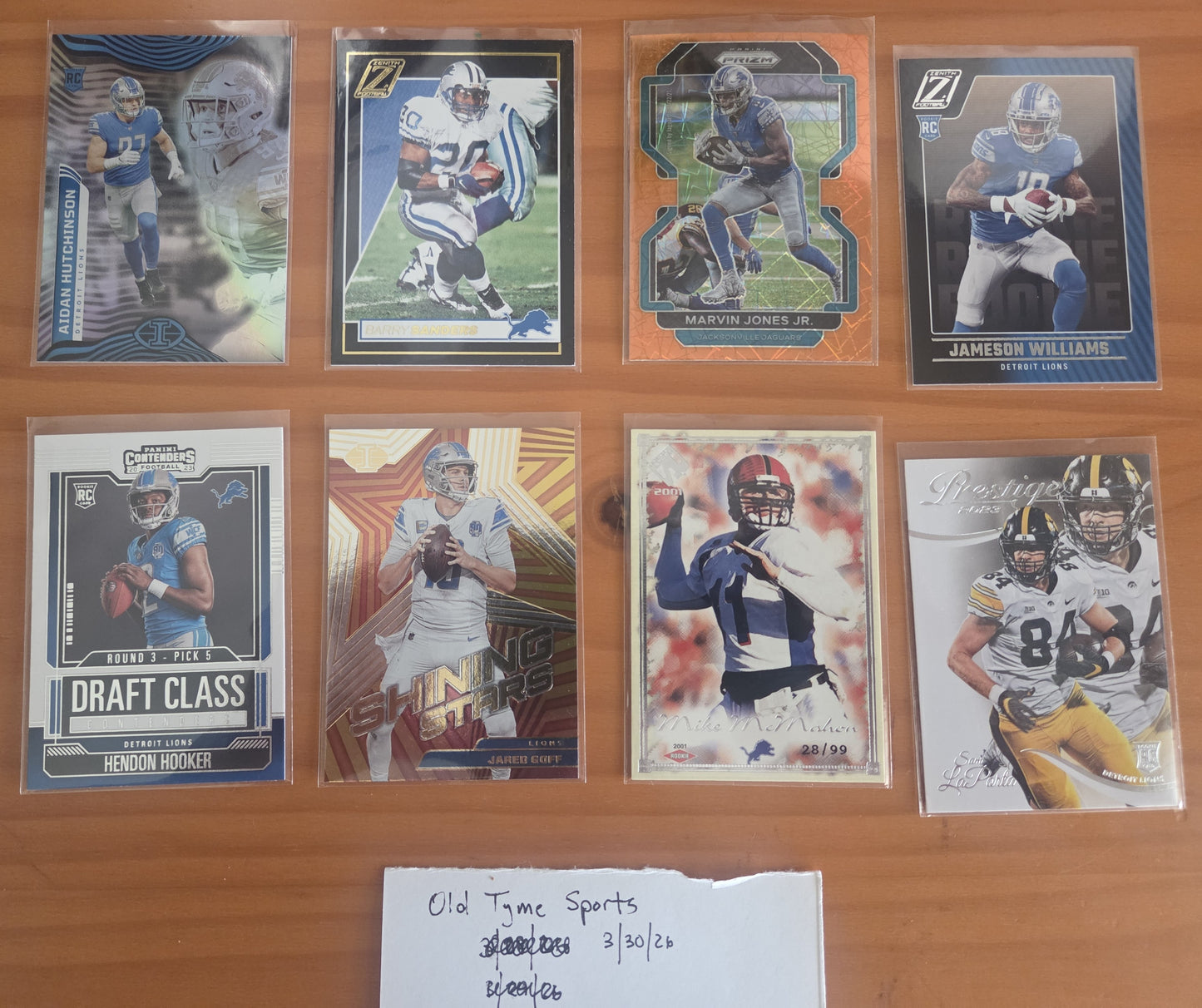 Detroit Lions Card Lot