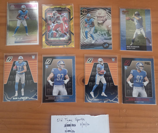 Detroit Lions Card Lot